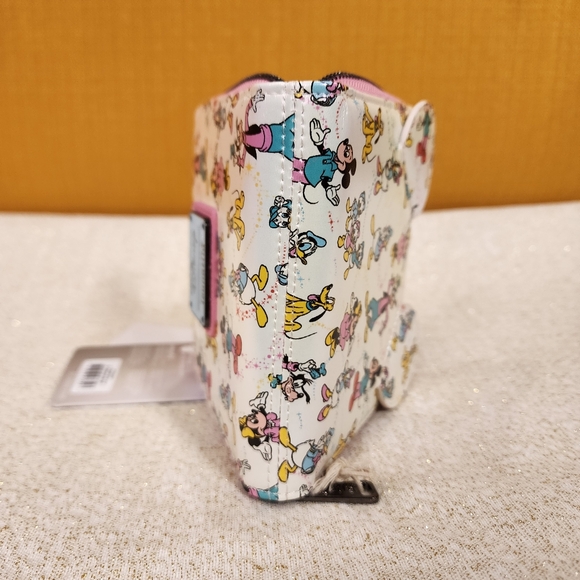 Loungefly Disney 100th AOP Mickey & Friends Iridescent Zip Around Wallet NEW - Picture 10 of 12